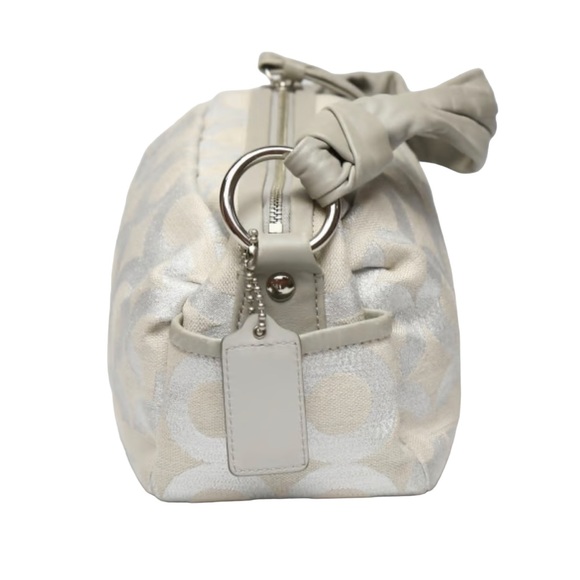 COACH 13507 Parker Op Art Canvas Silver/Gray  Jacquard Signature C Shoulder Bag - Picture 2 of 7